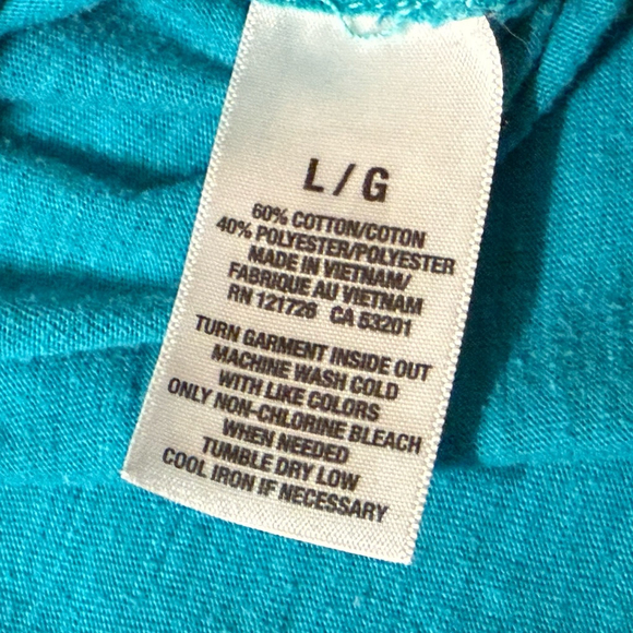 Teal Y2K Racerback Henley Tank Top Large - Picture 5 of 8